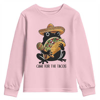 Grumpy Frog Cinco De Mayo Youth Sweatshirt Came For The Tacos