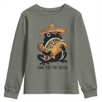 Grumpy Frog Cinco De Mayo Youth Sweatshirt Came For The Tacos