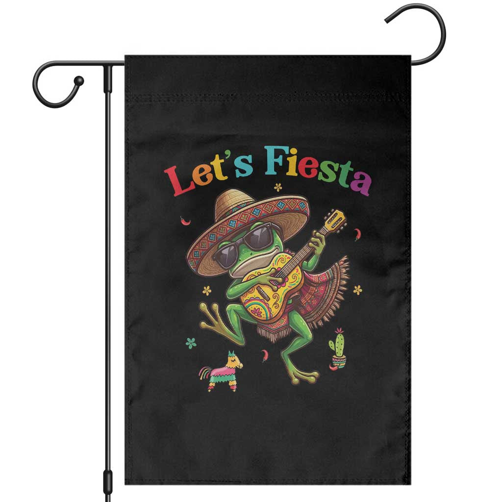 Funny Cinco De Mayo Frog Playing Guitar Garden Flag Lets Fiesta