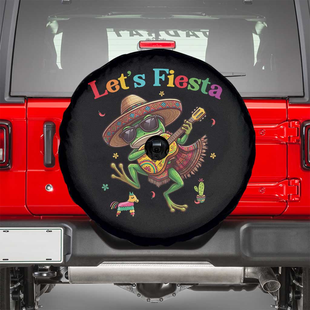 Funny Cinco De Mayo Frog Playing Guitar Spare Tire Cover Lets Fiesta