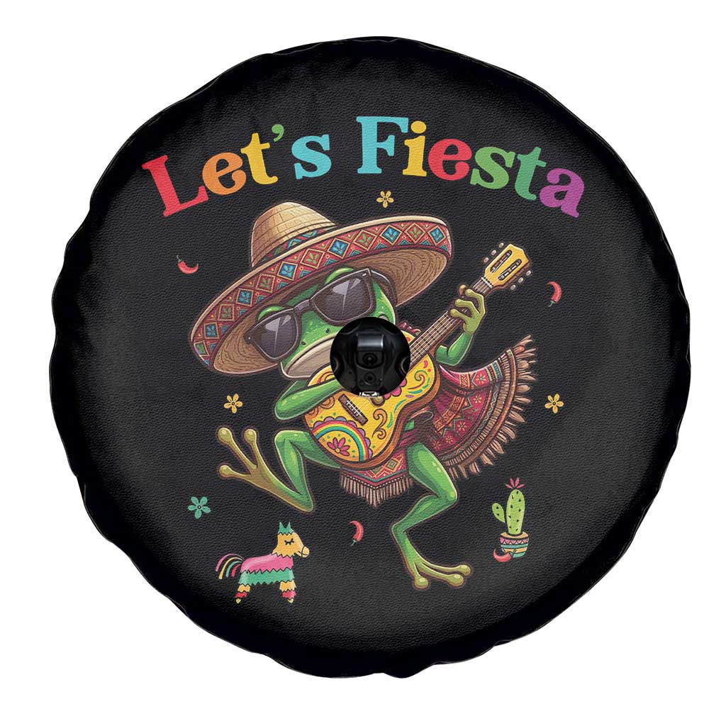 Funny Cinco De Mayo Frog Playing Guitar Spare Tire Cover Lets Fiesta