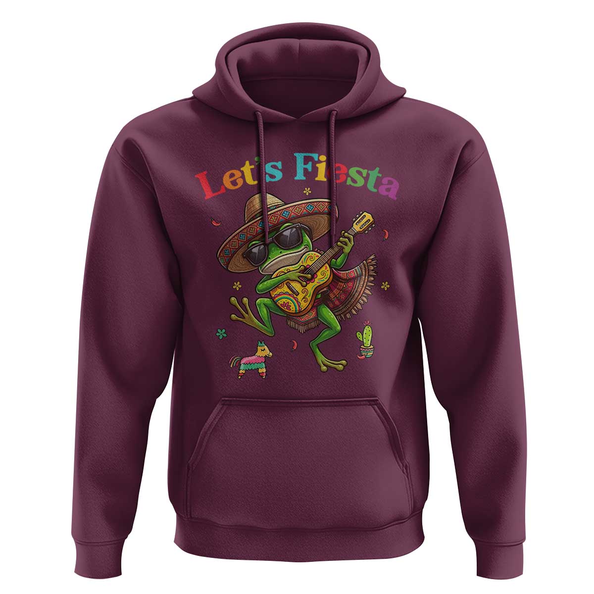 Funny Cinco De Mayo Frog Playing Guitar Hoodie Lets Fiesta