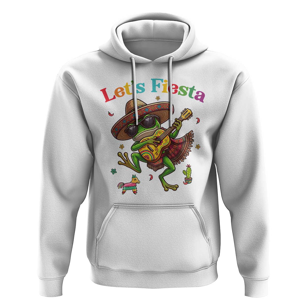Funny Cinco De Mayo Frog Playing Guitar Hoodie Lets Fiesta