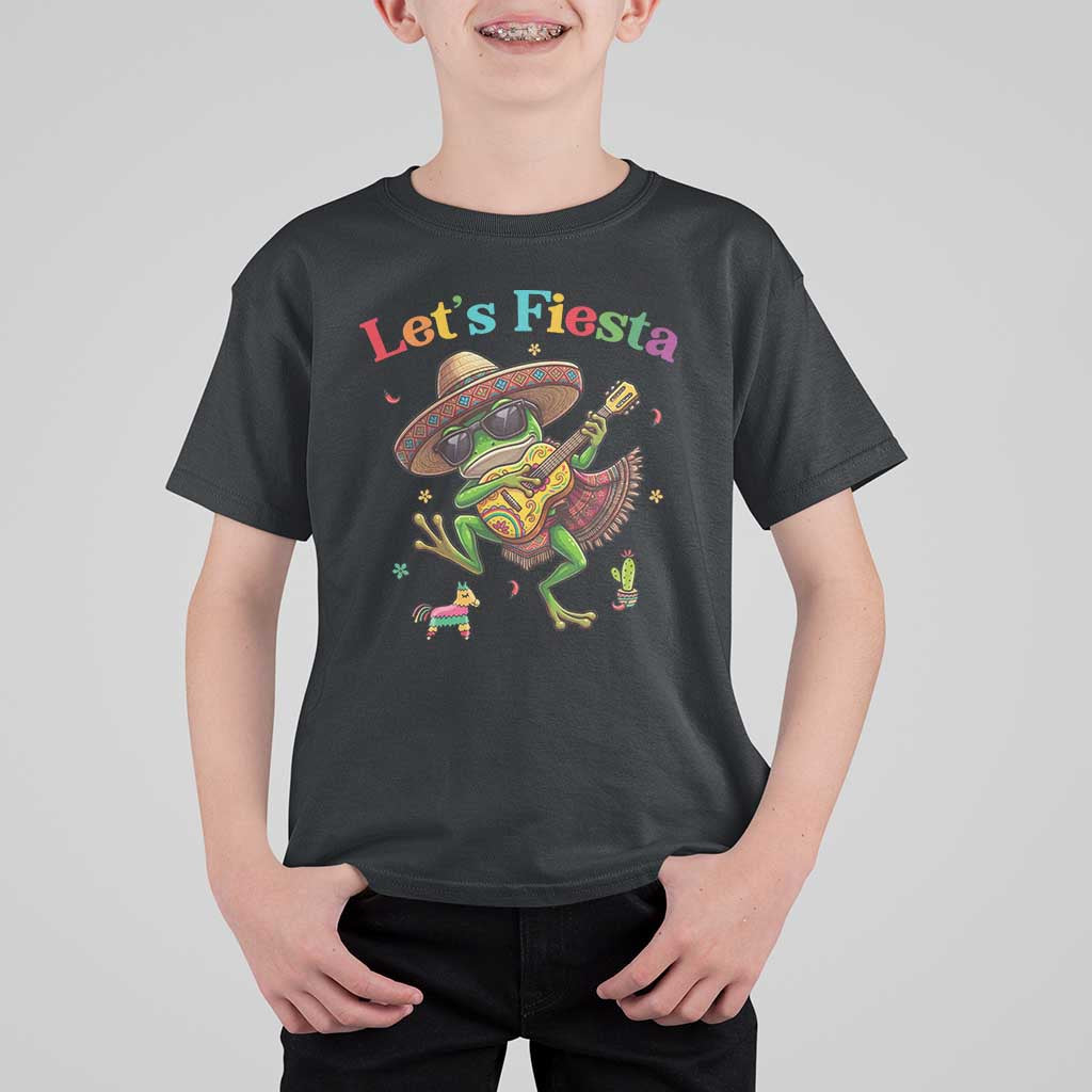Funny Cinco De Mayo Frog Playing Guitar T Shirt For Kid Lets Fiesta