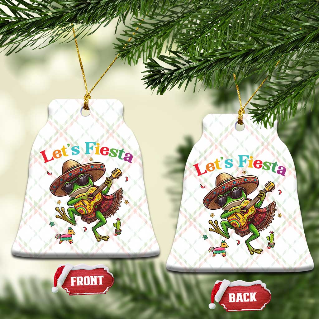 Funny Cinco De Mayo Frog Playing Guitar Ceramic Ornament Lets Fiesta