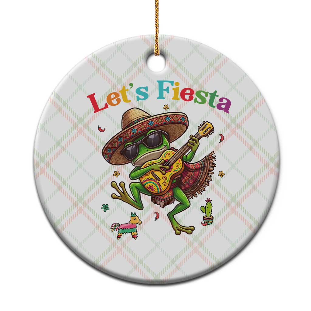 Funny Cinco De Mayo Frog Playing Guitar Ceramic Ornament Lets Fiesta