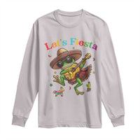 Funny Cinco De Mayo Frog Playing Guitar Long Sleeve Shirt Lets Fiesta