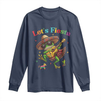 Funny Cinco De Mayo Frog Playing Guitar Long Sleeve Shirt Lets Fiesta