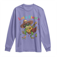 Funny Cinco De Mayo Frog Playing Guitar Long Sleeve Shirt Lets Fiesta
