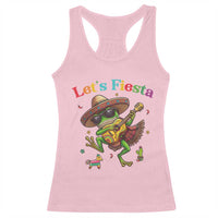 Funny Cinco De Mayo Frog Playing Guitar Racerback Tank Top Lets Fiesta