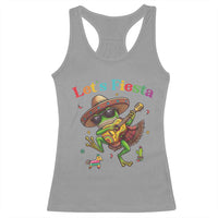 Funny Cinco De Mayo Frog Playing Guitar Racerback Tank Top Lets Fiesta