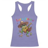 Funny Cinco De Mayo Frog Playing Guitar Racerback Tank Top Lets Fiesta
