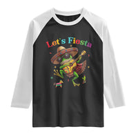 Funny Cinco De Mayo Frog Playing Guitar Raglan Shirt Lets Fiesta