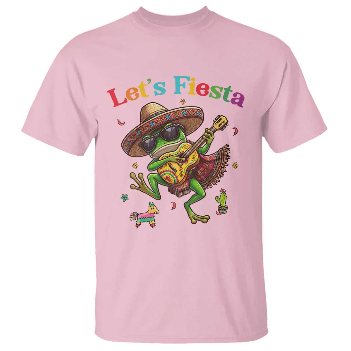 Funny Cinco De Mayo Frog Playing Guitar T Shirt Lets Fiesta