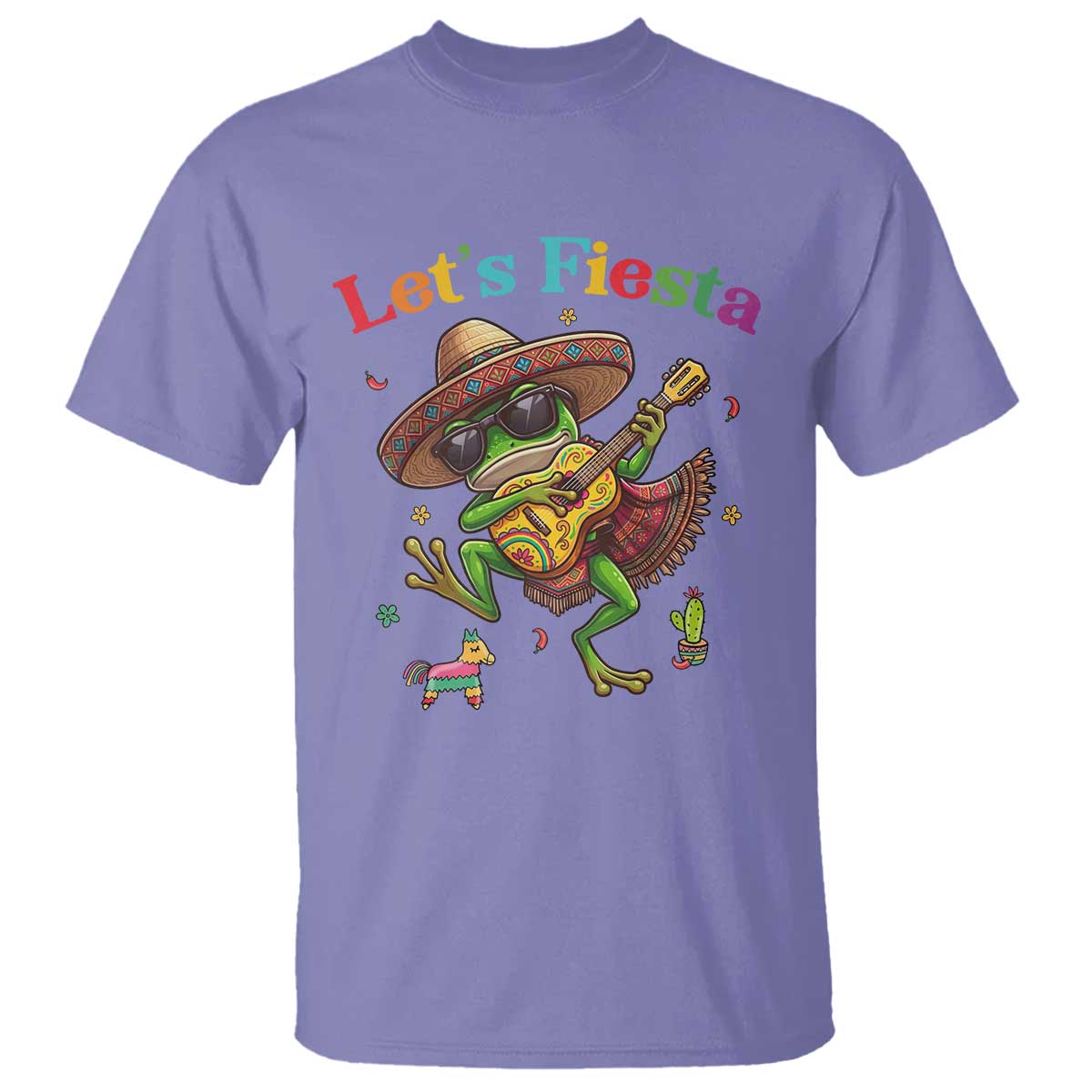Funny Cinco De Mayo Frog Playing Guitar T Shirt Lets Fiesta