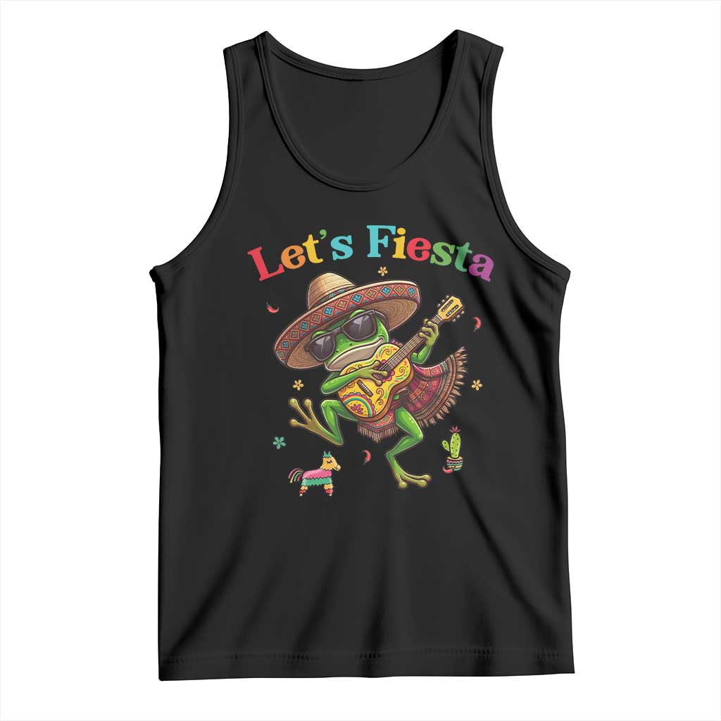 Funny Cinco De Mayo Frog Playing Guitar Tank Top Lets Fiesta