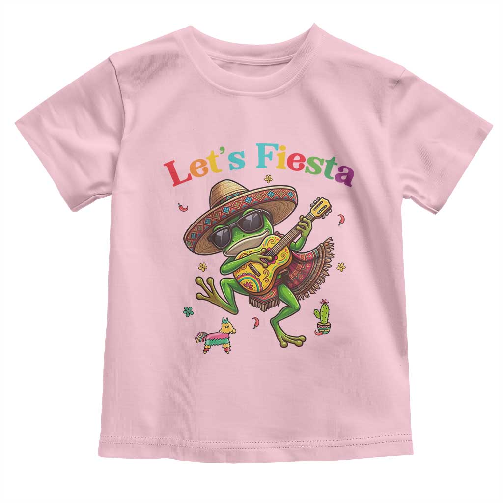 Funny Cinco De Mayo Frog Playing Guitar Toddler T Shirt Lets Fiesta