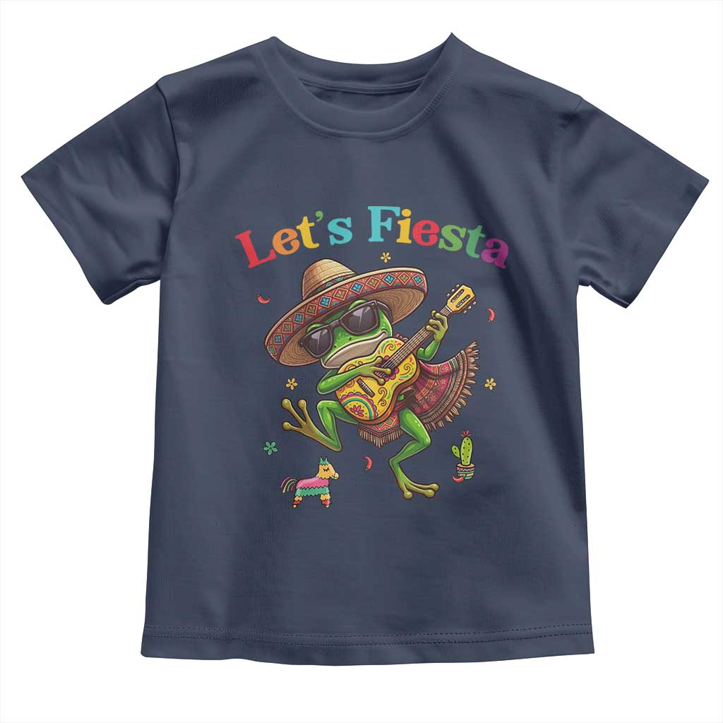 Funny Cinco De Mayo Frog Playing Guitar Toddler T Shirt Lets Fiesta