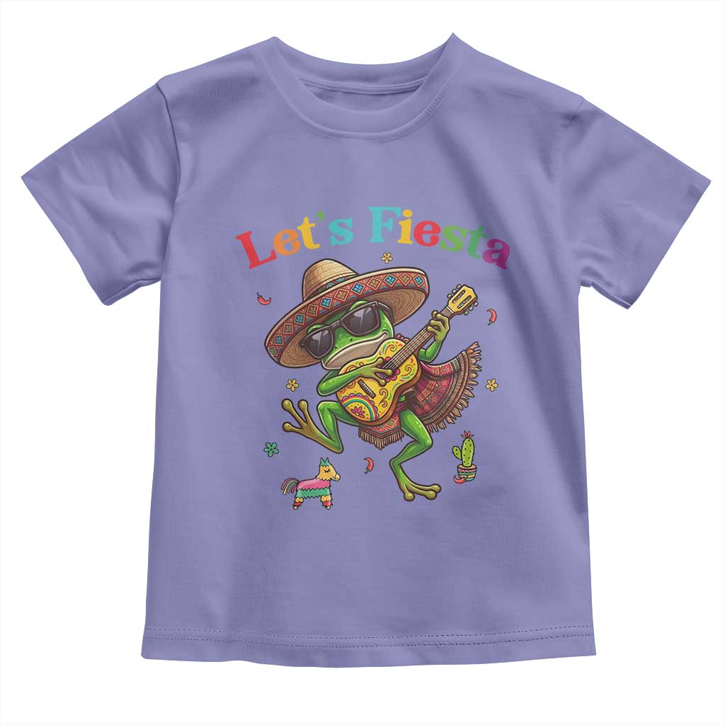 Funny Cinco De Mayo Frog Playing Guitar Toddler T Shirt Lets Fiesta