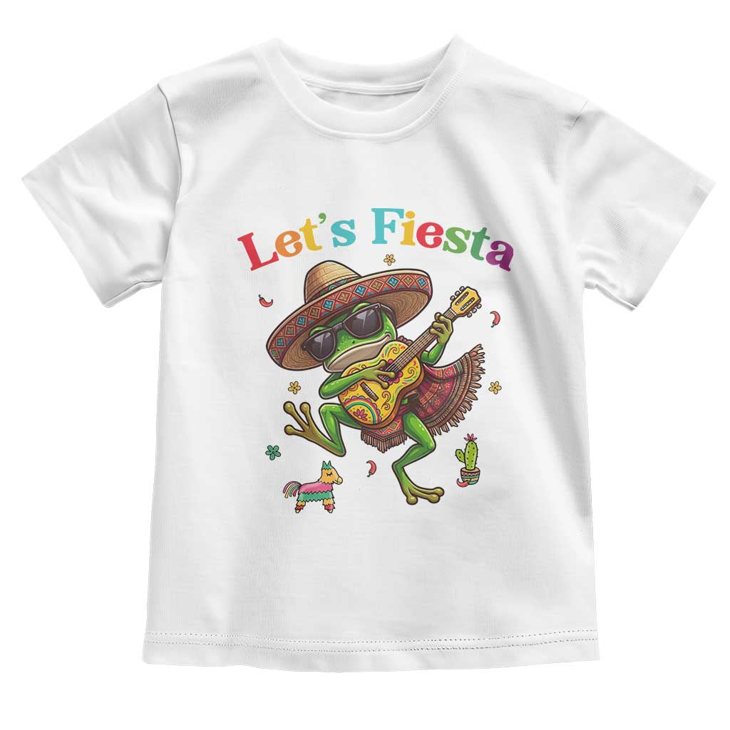 Funny Cinco De Mayo Frog Playing Guitar Toddler T Shirt Lets Fiesta
