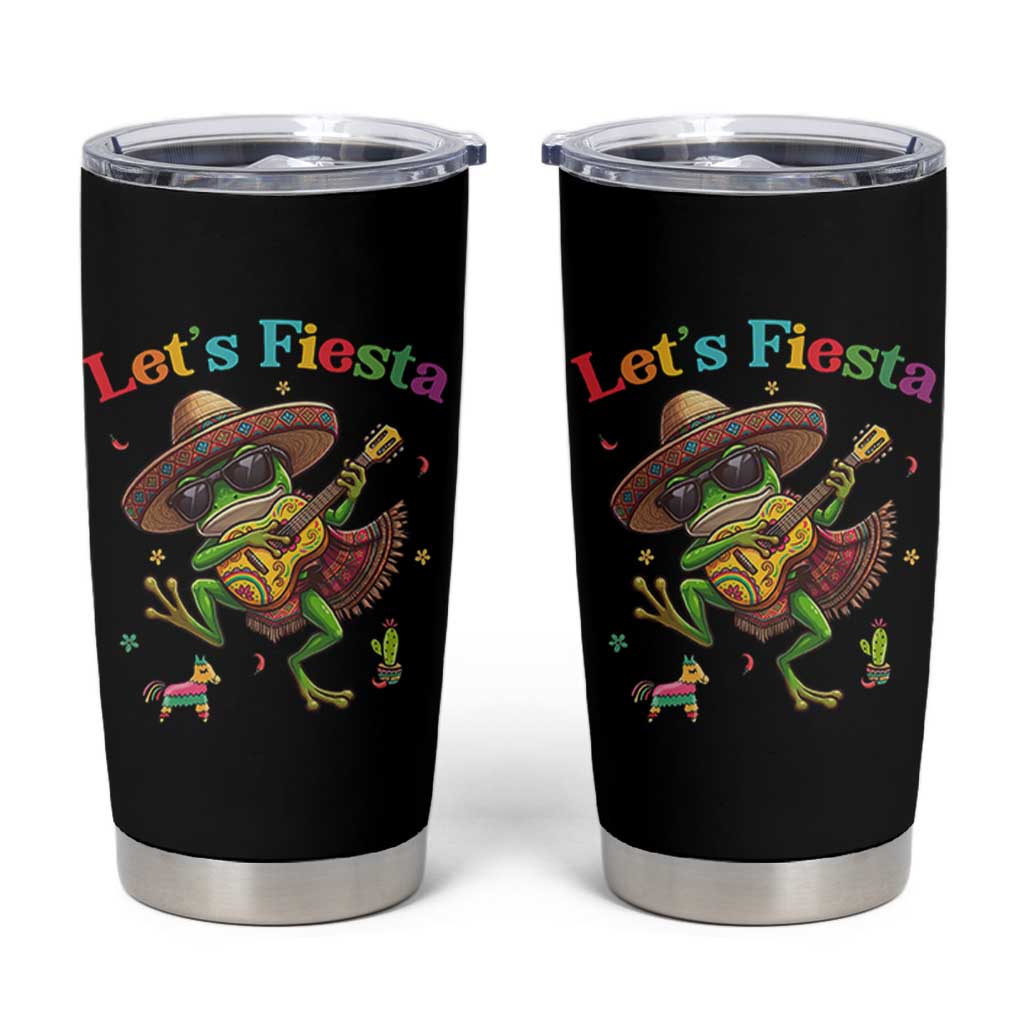 Funny Cinco De Mayo Frog Playing Guitar Tumbler Cup Lets Fiesta