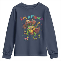 Funny Cinco De Mayo Frog Playing Guitar Youth Sweatshirt Lets Fiesta