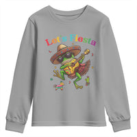 Funny Cinco De Mayo Frog Playing Guitar Youth Sweatshirt Lets Fiesta