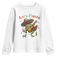 Funny Cinco De Mayo Frog Playing Guitar Youth Sweatshirt Lets Fiesta