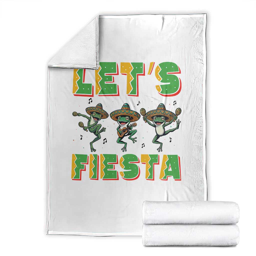Funny Mariachi Frog Guitar Fiesta Throw Blanket Cinco De Mayo Gift