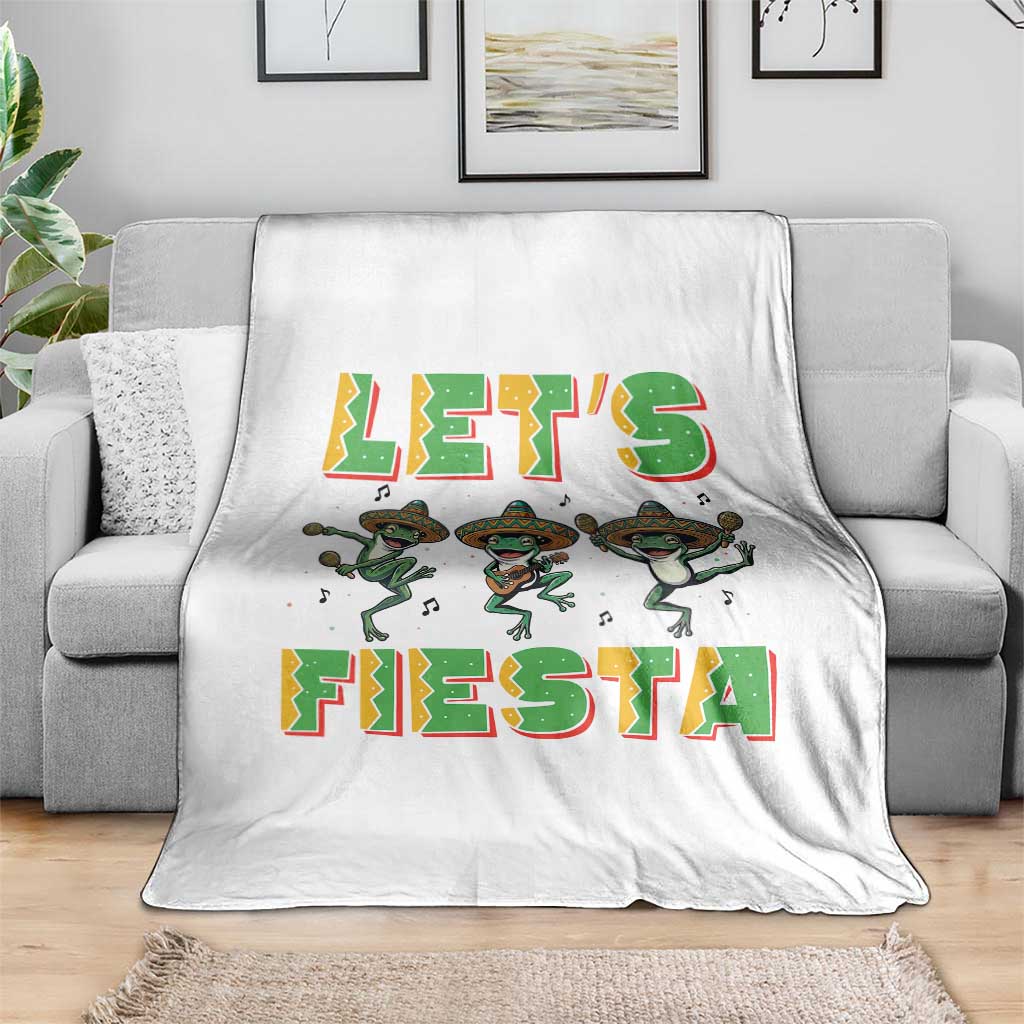 Funny Mariachi Frog Guitar Fiesta Throw Blanket Cinco De Mayo Gift