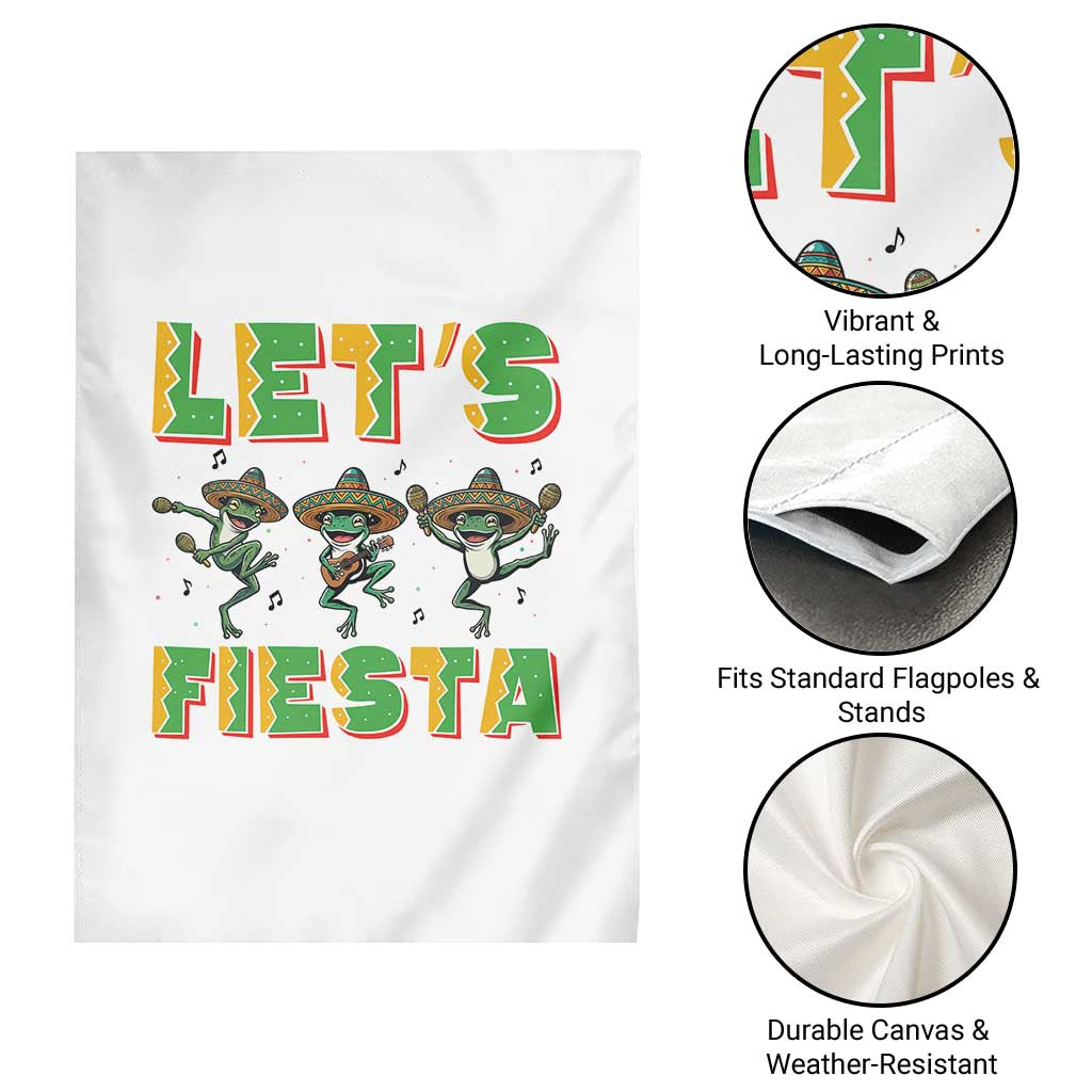 Funny Mariachi Frog Guitar Fiesta Garden Flag Cinco De Mayo Gift