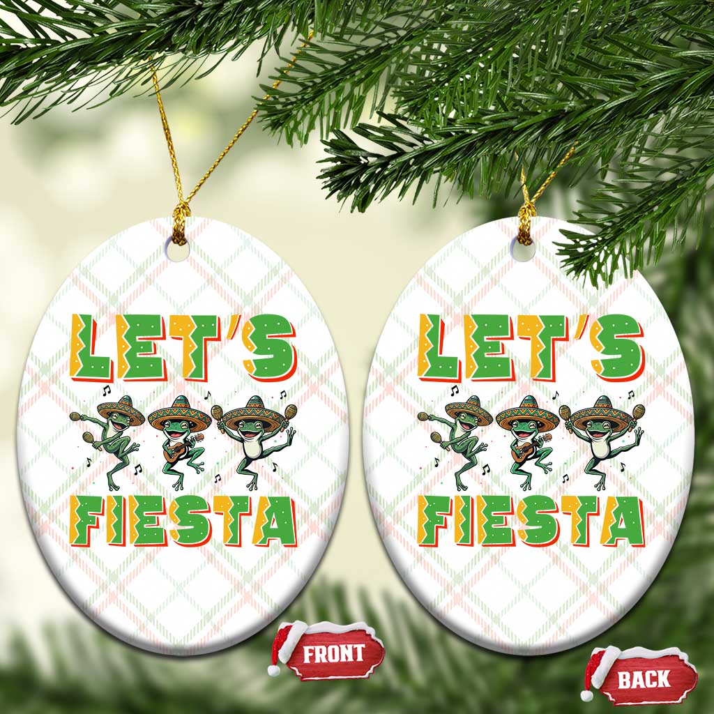 Funny Mariachi Frog Guitar Fiesta Ceramic Ornament Cinco De Mayo Gift