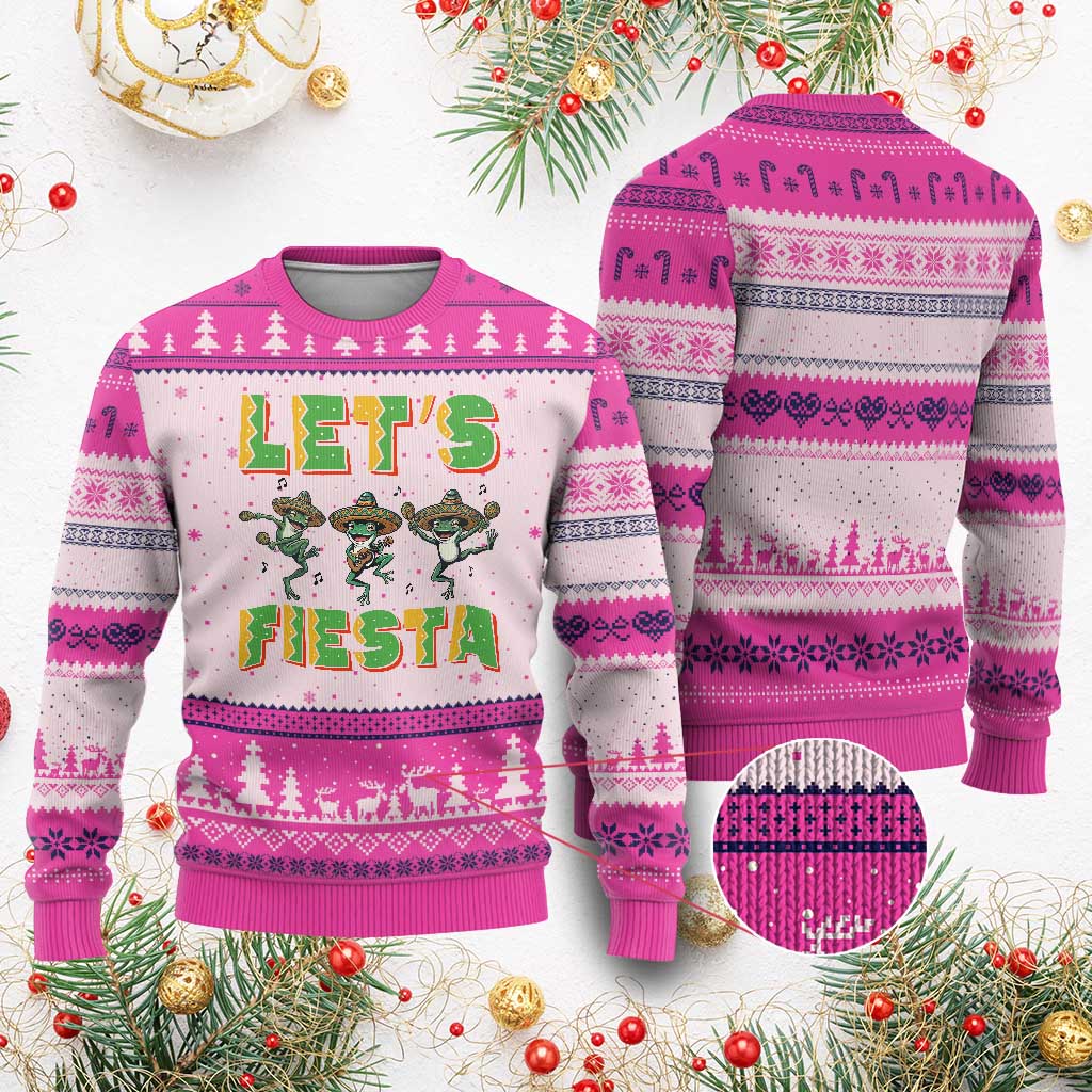Funny Mariachi Frog Guitar Fiesta Ugly Christmas Sweater Cinco De Mayo Gift