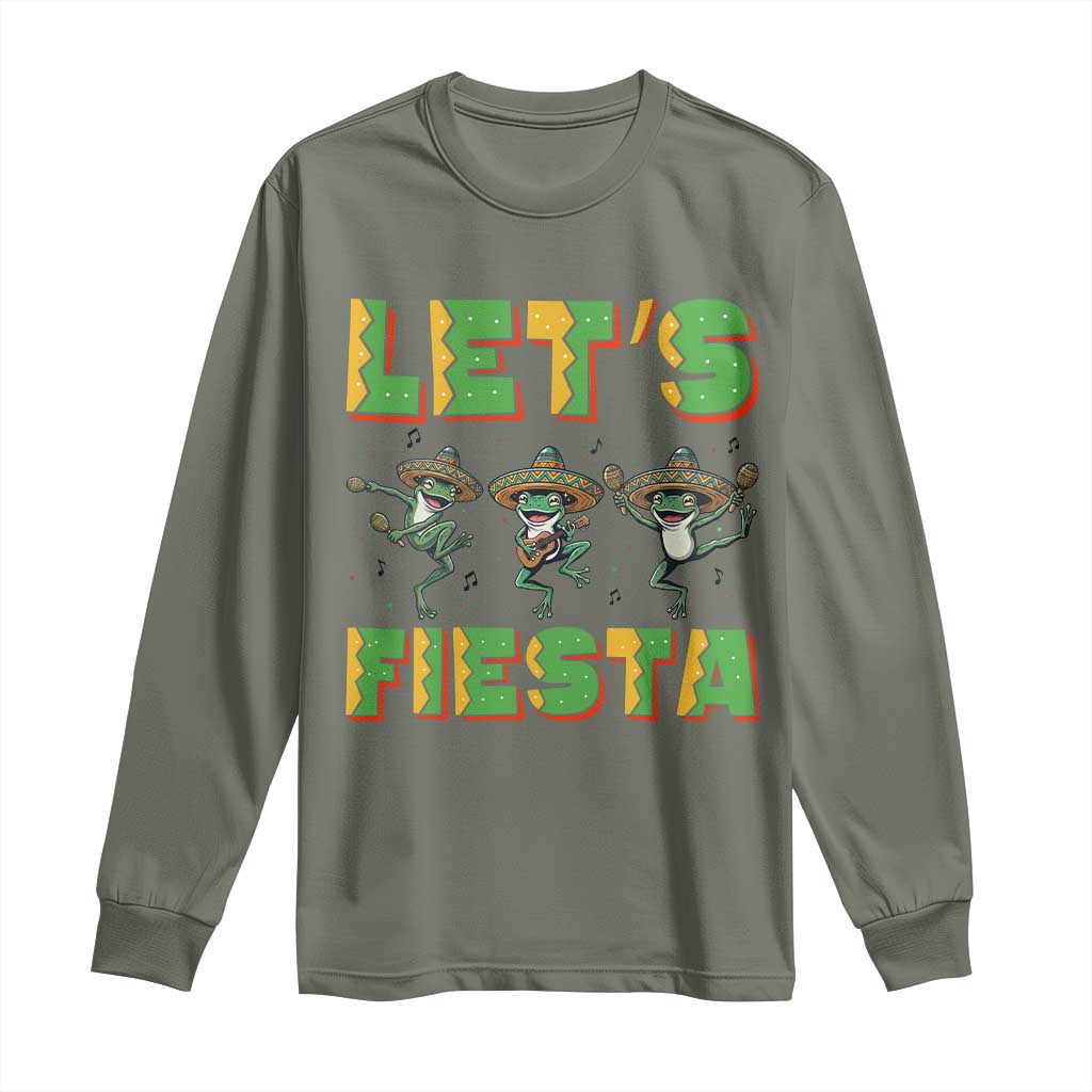 Funny Mariachi Frog Guitar Fiesta Long Sleeve Shirt Cinco De Mayo Gift
