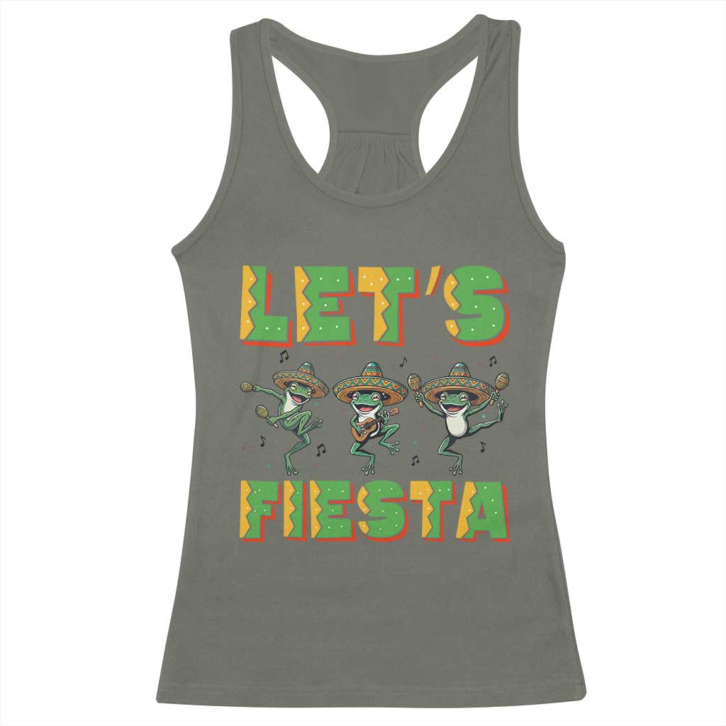 Funny Mariachi Frog Guitar Fiesta Racerback Tank Top Cinco De Mayo Gift
