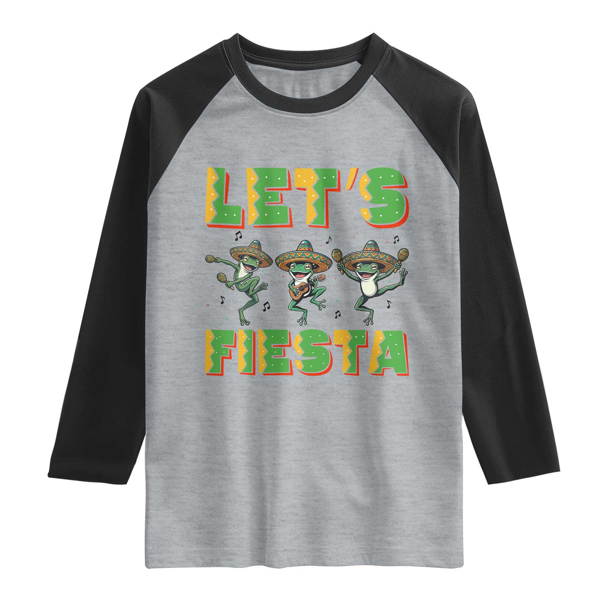 Funny Mariachi Frog Guitar Fiesta Raglan Shirt Cinco De Mayo Gift