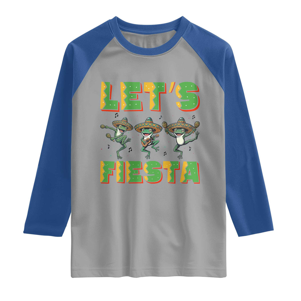 Funny Mariachi Frog Guitar Fiesta Raglan Shirt Cinco De Mayo Gift