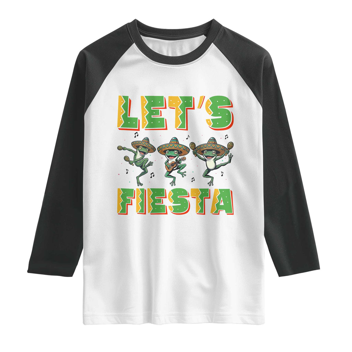 Funny Mariachi Frog Guitar Fiesta Raglan Shirt Cinco De Mayo Gift