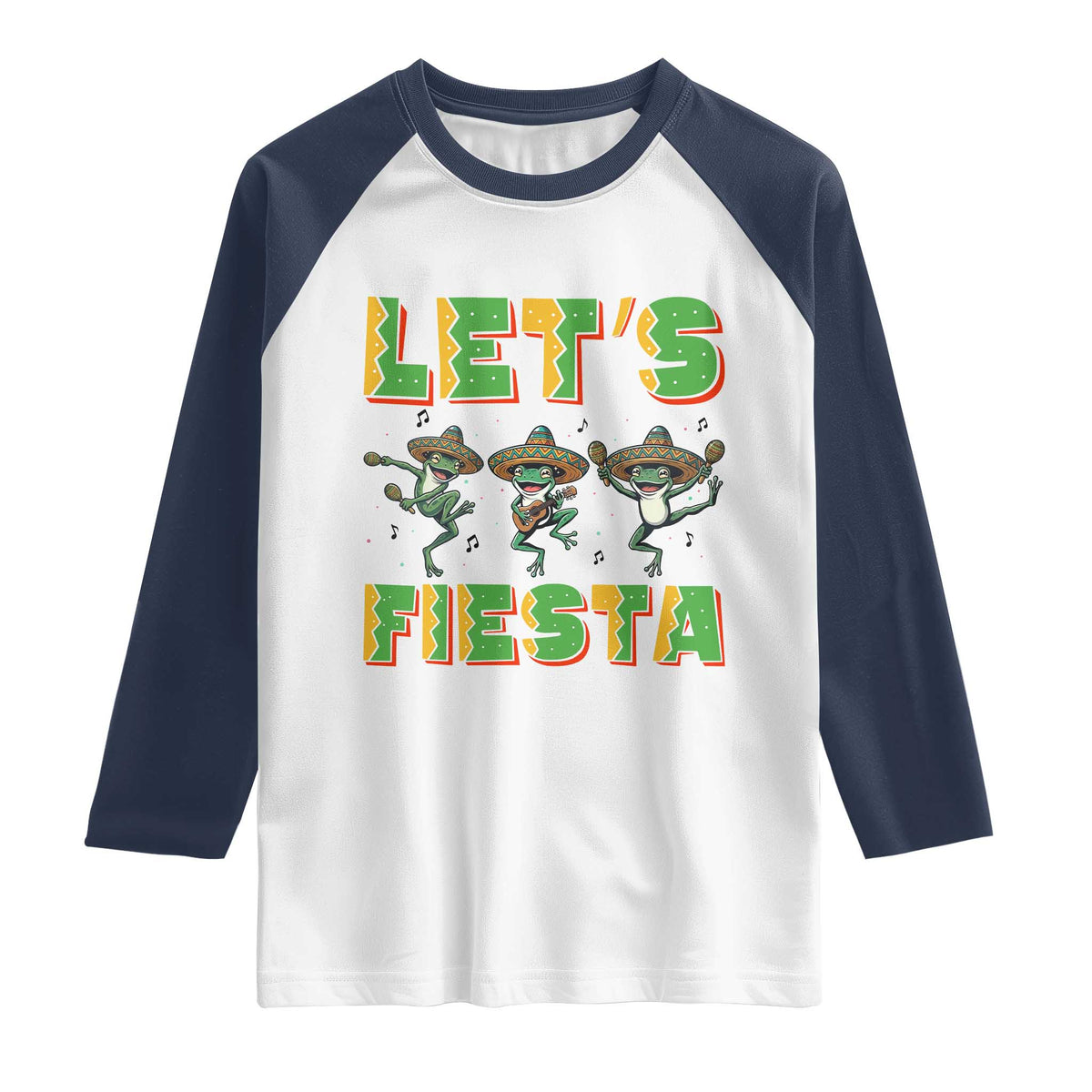 Funny Mariachi Frog Guitar Fiesta Raglan Shirt Cinco De Mayo Gift