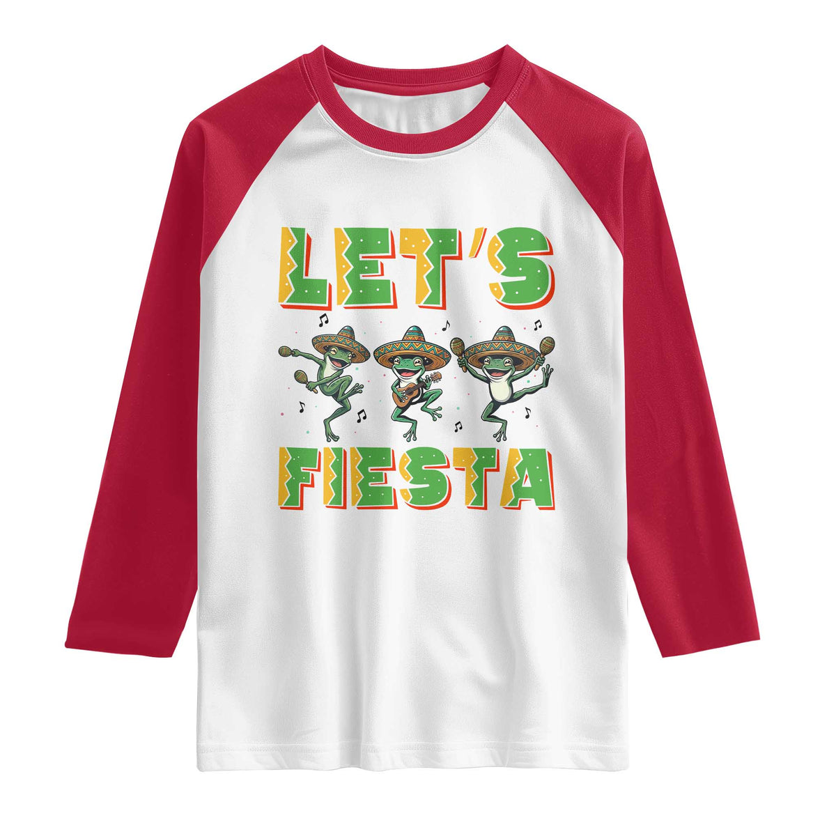 Funny Mariachi Frog Guitar Fiesta Raglan Shirt Cinco De Mayo Gift