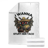 Funny Cinco De Mayo Mothman Throw Blanket I Wanna Stuff Her Taco