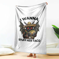 Funny Cinco De Mayo Mothman Throw Blanket I Wanna Stuff Her Taco
