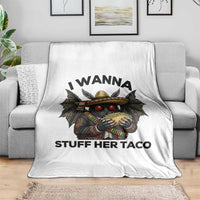 Funny Cinco De Mayo Mothman Throw Blanket I Wanna Stuff Her Taco