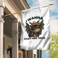 Funny Cinco De Mayo Mothman Garden Flag I Wanna Stuff Her Taco