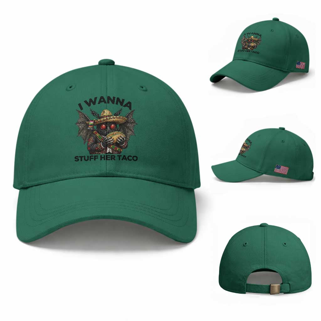 Funny Cinco De Mayo Mothman Baseball Cap I Wanna Stuff Her Taco