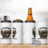 Funny Cinco De Mayo Mothman 4 in 1 Can Cooler Tumbler I Wanna Stuff Her Taco