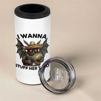 Funny Cinco De Mayo Mothman 4 in 1 Can Cooler Tumbler I Wanna Stuff Her Taco