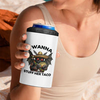 Funny Cinco De Mayo Mothman 4 in 1 Can Cooler Tumbler I Wanna Stuff Her Taco