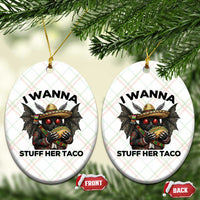 Funny Cinco De Mayo Mothman Ceramic Ornament I Wanna Stuff Her Taco