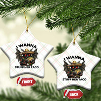 Funny Cinco De Mayo Mothman Ceramic Ornament I Wanna Stuff Her Taco
